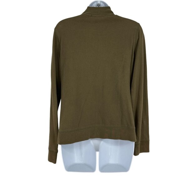 Ralph Lauren Jeans Co Green Sweatshirt Women's Full Zip Band Collar Size S - Picture 5 of 10